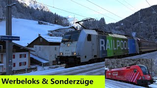 Langen am Arlberg Werbeloks amp Sonderzüge💯100 Jahre ÖBB Lok Gösser Lok Ski Express amp REX [upl. by Nosnor376]