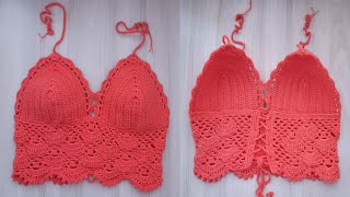 Top Tejido a Crochet con Copas [upl. by Santiago]