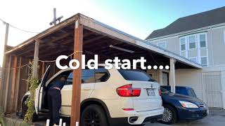 BMW X5 50i Bypass Exhaust Cold Start amp Revs [upl. by Aoht429]