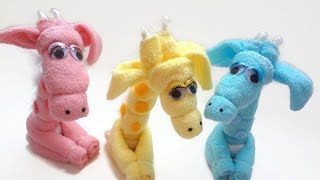 Giraffe Towel Art Animals [upl. by Needan]