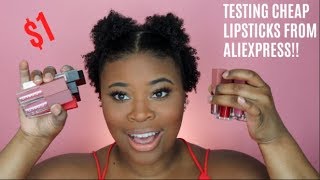 TESTING 1 LIPSTICKS FROM ALIEXPRESS [upl. by Carnahan]