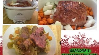 Holiday Brisket in Slow Cooker  My Hungarian Grandmas Recipe [upl. by Kenzie983]