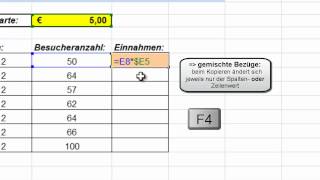 Excel für Einsteiger Formeln kopieren Zellbezüge eine Liste als Tabelle formatieren [upl. by Akeihsat819]