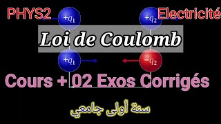 Phys2ElectrostatiqueLoi de Coulomb سنة اولى جامعي STSMMIPolytech [upl. by Eyahc]