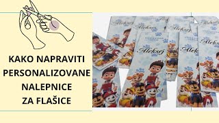 Kako napraviti personalizovane nalepnice za flašice  Silhouette Studio pawpatrol [upl. by Askwith]