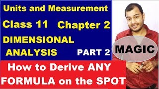 Class 11 Chapt 2 Units and Measurements 02  Dimensional Analysis  Dimensional Analysis part 2 [upl. by Maury375]