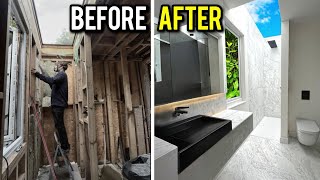 BATHROOM RENOVATION TIMELAPSE  DIY REMODEL FULL BUILD Start to Finish [upl. by Demona]