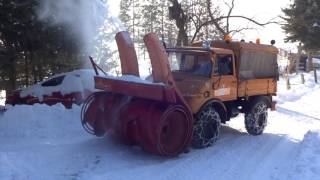 UNIMOG SCHNEEFRÄSE  SNOW BLOWER  SNOW REMOVAL ERZGEBIRGE 2017 [upl. by Amoeji392]