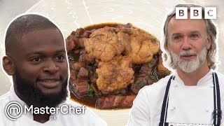 Marcus Wareings Veal Sweetbread Skills Challenge  MasterChef UK [upl. by Lynnworth]