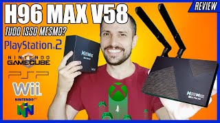 TV Box H96 Max V58 um MONSTRO rodando PS2 liso GameCube Wii PSP e muito mais review e testes [upl. by Keenan]