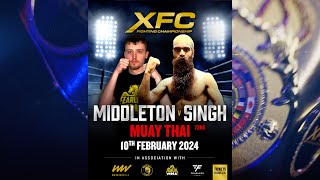 Harvir SINGH vs Callum MIDDLETON  Full Fight  Muay Thai 72KG  XFC Muay Thai Leicester [upl. by Yriek]