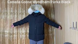 Canada Goose Wydham Parka Black Color Black Badge Try on Review from Supkicks [upl. by Akcimehs99]