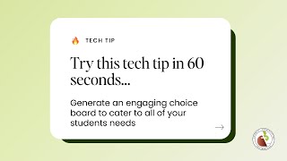 Try This Tech Tip in 60 Seconds…Generate an engaging choice board to meet your students needs [upl. by Arretal]