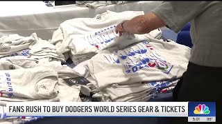 Dodger fans rush for World Series gear [upl. by Averil]