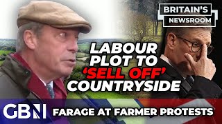 Nigel Farage BACKS farmers at MASS protest against PLOT to SELL OFF countryside to GLOBALISTS [upl. by Dore421]