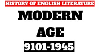 Modern age in english literature [upl. by Barnet]