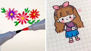 Simple Drawing Tricks amp Techniques How to Draw Easy with Markers Drawings Ideas for Beginners [upl. by Yoko]