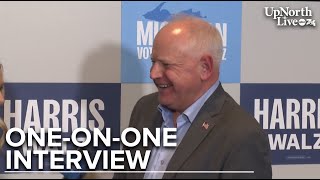 Oneonone interview with Tim Walz in Traverse City [upl. by Nylleoj]