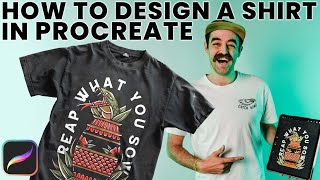 How To Make A Tshirt Design In Procreate [upl. by Rusty]