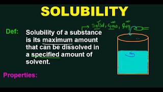 solubility chemistry in hindi  solubility with temperaturesolubility like dissolves likeEG [upl. by Ettener295]