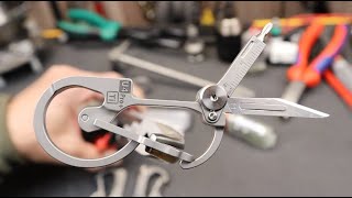 RovyVon U4 Pro Titanium Carabiner w Knife Screwdriver Dual Bits Dual Locks Evolution in Action [upl. by Hoagland]