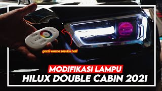 HILUX DOUBLE CABIN 2021  MODIFIKASI SEKALIGUS UPGRADE LAMPU AUTO TERANG 💯 [upl. by Raphael]