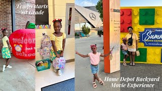 TEMPY STARTS 1ST GRADEHOME DEPOT BACKYARD MOVIE EXPERIENCE [upl. by Grimbal]