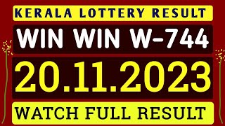 KERALA LOTTERY 20112023 WIN WIN W744 RESULT [upl. by Harimas]