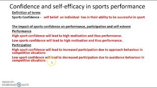 Sports confidence  Vealeys model [upl. by Ydarb]