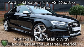 Audi RS3 Saloon TFSI Quattro STronic registered August 201919 finished in Mythos Black Metallic [upl. by Lenssen]