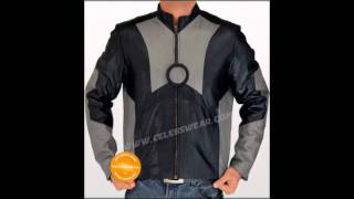 Tony Stark Jacket  Iron Man Motorcycle Grey Replica Leather Clothing [upl. by Eleanora540]