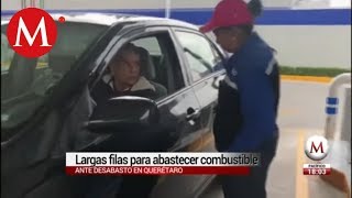 En Querétaro esperan hasta 1 hora para cargar gasolina [upl. by Bonnette]