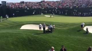 Tiger Woods shank at 16th Phoenix Waste Management [upl. by Nnuahs685]