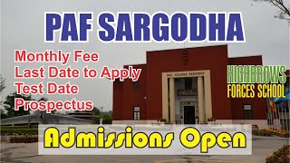 PAF College Sargodha Admissions Open for 2023 Apply Now [upl. by Lody268]