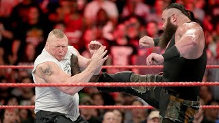 Braun Strowman attacks Brock Lesnar Raw Aug 21 2017 [upl. by Norrie]