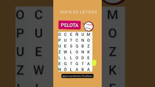 Encuentra la palabra Pelota en esta sopa letra juegodepalabras sopadeletras puzzle adivinanza [upl. by Nortad]