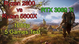 Ryzen 5 2600 vs Ryzen 5 5600X in 5 games  RTX 3060 Ti  1080p [upl. by Crellen499]