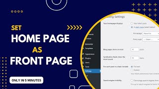 How to Set Home Page in WordPress  Set Static Front Page in WordPress [upl. by Mulderig441]