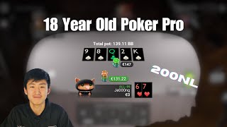 18 Year Old Poker Pro  100NL200NL Live Play [upl. by Kacy]