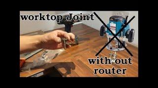 how to fit a kitchen worktop and make kitchen worktop butt joint without router [upl. by Iramaj]