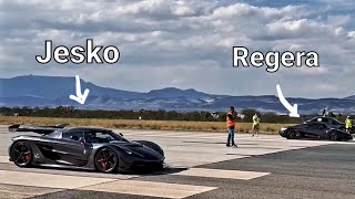 Jesko VS Regera 0400 drag race will Jesko reach 500 kmh [upl. by Kariotta]