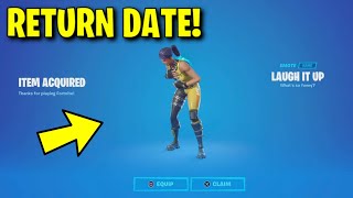 LAUGH IT UP EMOTE RETURN DATE in Fortnite Item Shop Laugh It Up RETURNING Season 4 [upl. by Crispas683]