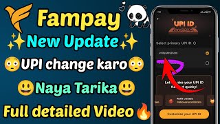 Fampay UPI ID Change kaise kare  how to make UPI ID in FamPay  Fampay new upi generate kaise kare [upl. by Katt]