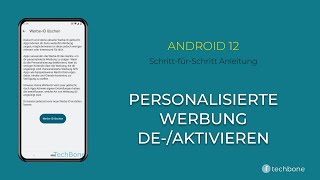 Personalisierte Werbung deaktivieren Android 12 [upl. by Sumner]