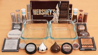 Hershey Chocolate Slime  Mixing Makeup Eyeshadow Into Slime ASMR [upl. by Fawcette440]