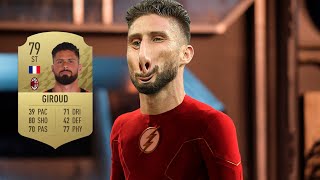 Olivier Giroud reacts to his 39 pace rating in FIFA 22 😂 Proof hes faster [upl. by Avron]