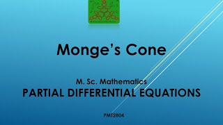 Monge Cone  Partial differential equations  MSc Mathematics [upl. by Omoj]