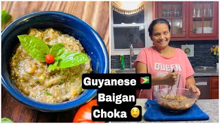 Guyanese 🇬🇾Baigan Choka  Roasting Baigan On Fire Pit 😍baigan eggplantrecipe viralvideo [upl. by Mayhew]