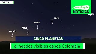 Cinco planetas alineados visibles desde Colombia  Teleantioquia Noticias [upl. by Amando]