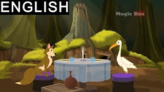 Fox And The Crane  Aesops Fables  AnimatedCartoon Tales For Kids [upl. by Meredithe]